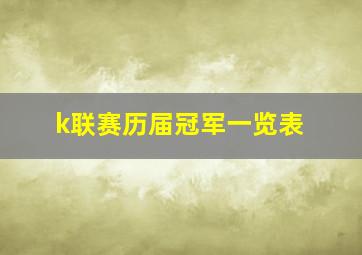 k联赛历届冠军一览表