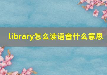 library怎么读语音什么意思