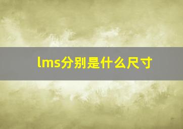 lms分别是什么尺寸