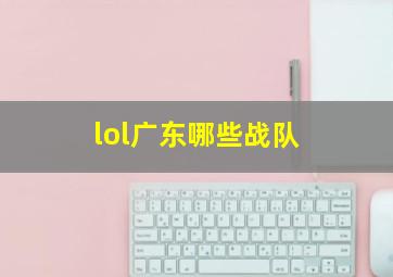 lol广东哪些战队