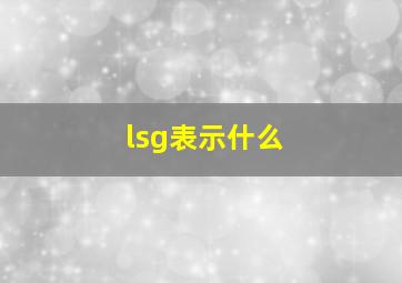 lsg表示什么