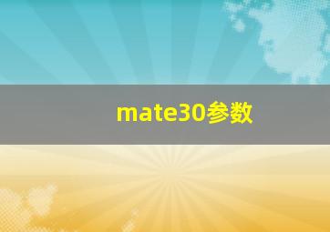 mate30参数