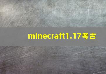 minecraft1.17考古