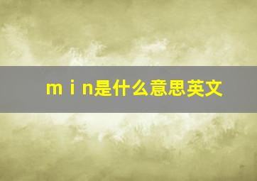 mⅰn是什么意思英文