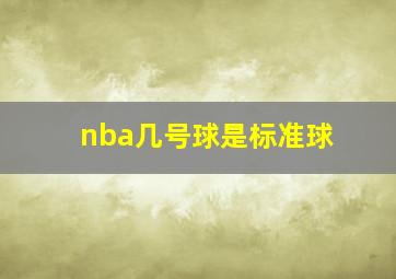 nba几号球是标准球