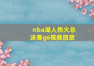 nba湖人热火总决赛g6视频回放