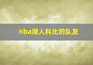 nba湖人科比的队友