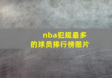 nba犯规最多的球员排行榜图片