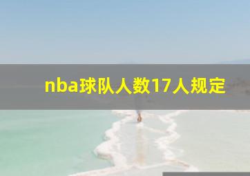 nba球队人数17人规定