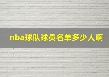 nba球队球员名单多少人啊