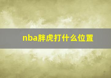 nba胖虎打什么位置