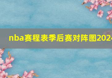 nba赛程表季后赛对阵图2024