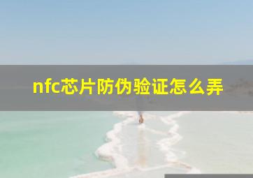 nfc芯片防伪验证怎么弄