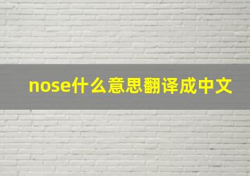 nose什么意思翻译成中文