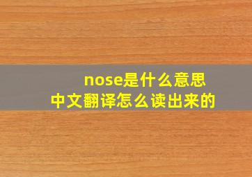 nose是什么意思中文翻译怎么读出来的