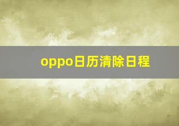 oppo日历清除日程