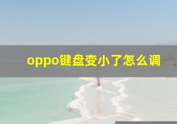 oppo键盘变小了怎么调