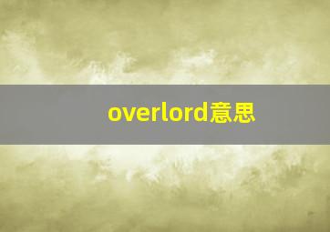 overlord意思