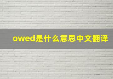 owed是什么意思中文翻译