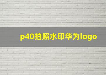 p40拍照水印华为logo