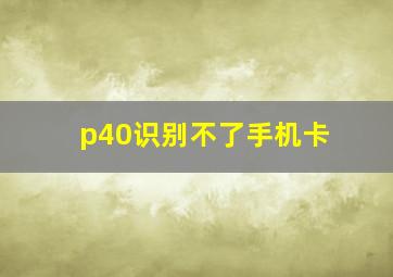 p40识别不了手机卡