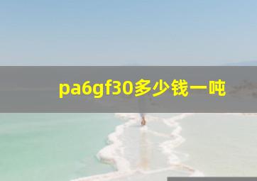 pa6gf30多少钱一吨