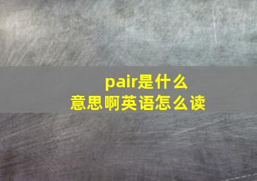 pair是什么意思啊英语怎么读