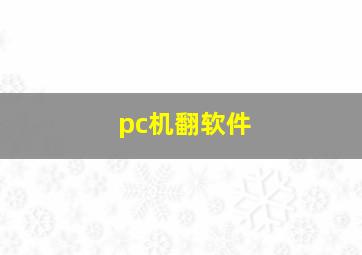 pc机翻软件