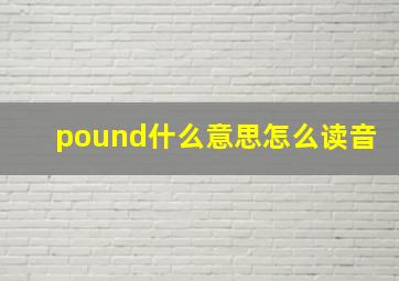 pound什么意思怎么读音