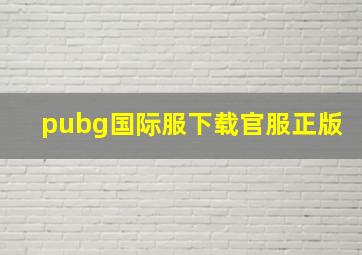 pubg国际服下载官服正版