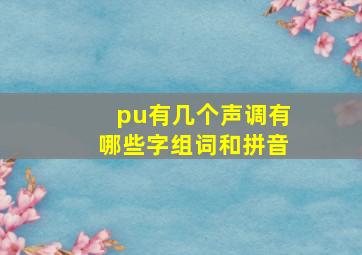 pu有几个声调有哪些字组词和拼音