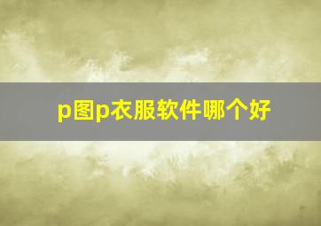 p图p衣服软件哪个好