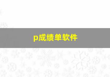 p成绩单软件