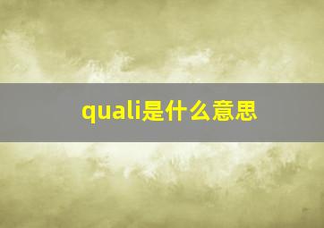 quali是什么意思