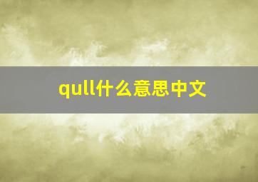 qull什么意思中文