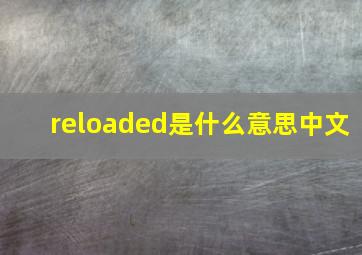 reloaded是什么意思中文