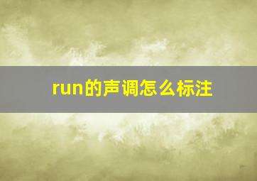 run的声调怎么标注