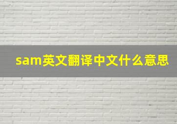 sam英文翻译中文什么意思