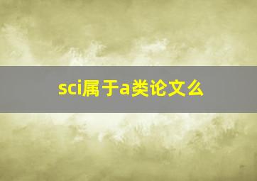 sci属于a类论文么