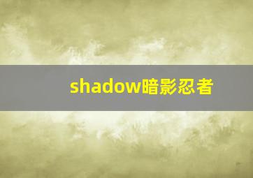 shadow暗影忍者