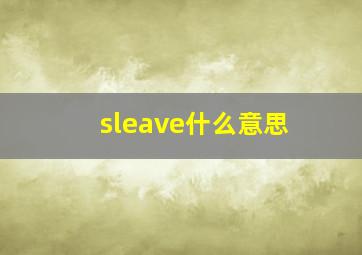 sleave什么意思