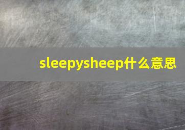 sleepysheep什么意思