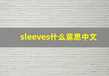 sleeves什么意思中文