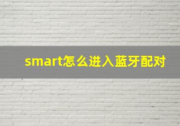 smart怎么进入蓝牙配对