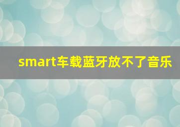 smart车载蓝牙放不了音乐