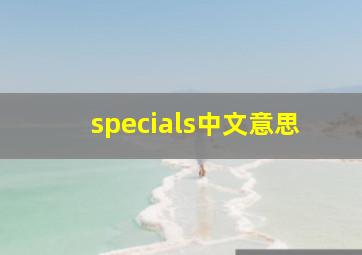 specials中文意思