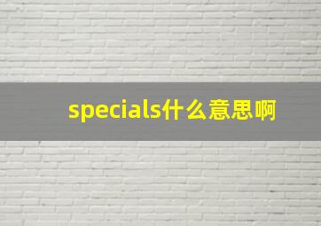 specials什么意思啊