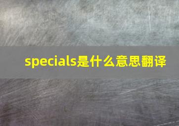 specials是什么意思翻译