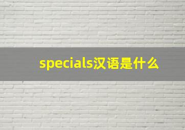 specials汉语是什么