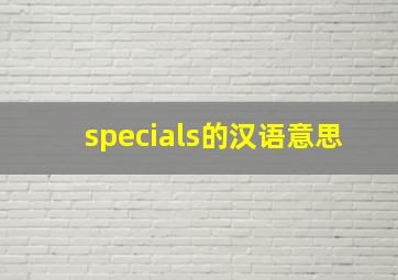 specials的汉语意思